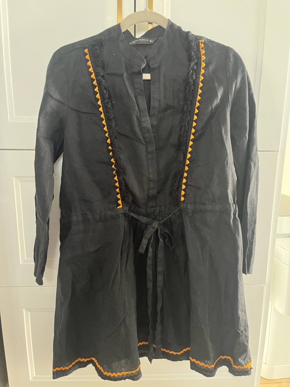 Zara Black Tunic with Orange Accents